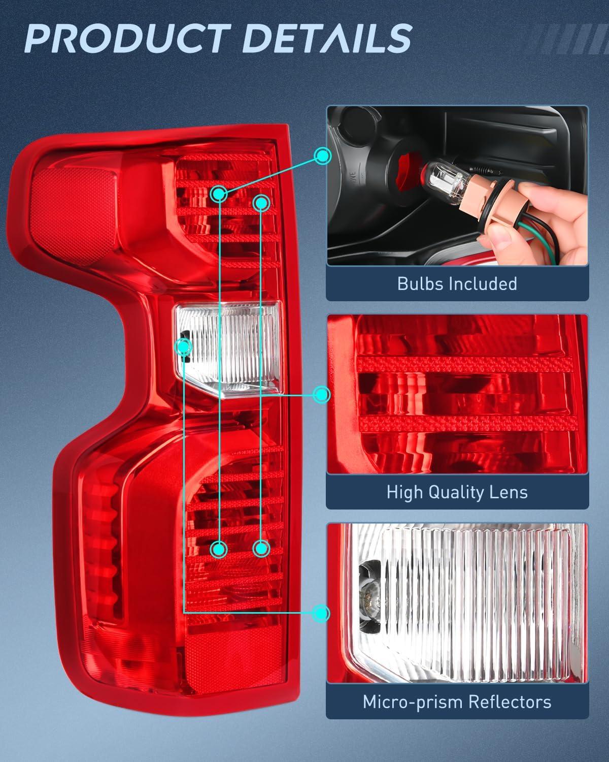 image:imageNilight Taillight Assembly Compatible with 2019 2020 2021 2022 2023 2024 Chevy Silverado 1500 20202024 Silverado 2500HD 3500HD Rear Lamp Replacement OE Style Passenger SideDriver Side