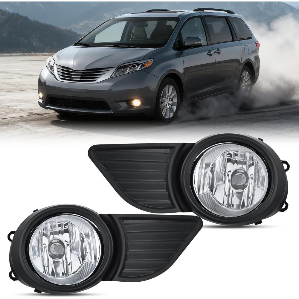 image:imageNilight Fog Light Assembly Compatible with 2002 2003 2004 Toyota Camry 2005 2006 2007 2008 Toyota Corolla 2002 2003 2004 Toyota Camry Fog Lamps Replacement Clear Lens with 9006 12V 55W Bulbs20112017 Sienna