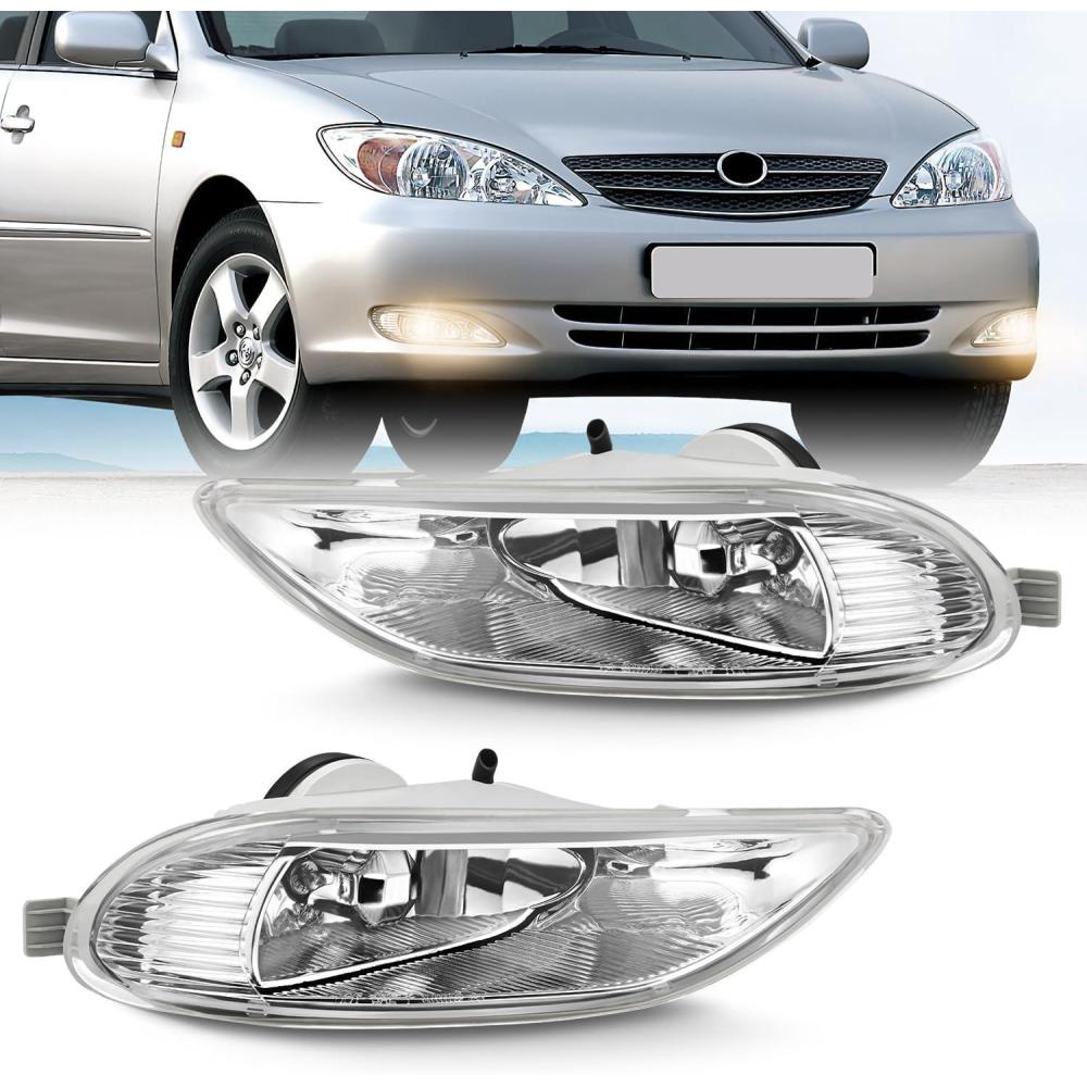 image:imageNilight Fog Light Assembly Compatible with 2002 2003 2004 Toyota Camry 2005 2006 2007 2008 Toyota Corolla 2002 2003 2004 Toyota Camry Fog Lamps Replacement Clear Lens with 9006 12V 55W Bulbs20022004 Toyota Camry20052008 Corolla