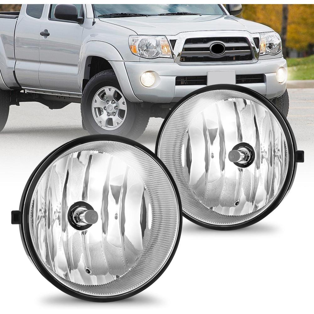 image:imageNilight Fog Light Assembly Compatible with 2002 2003 2004 Toyota Camry 2005 2006 2007 2008 Toyota Corolla 2002 2003 2004 Toyota Camry Fog Lamps Replacement Clear Lens with 9006 12V 55W Bulbs20052011 Tacoma20072013 Tundra Clear