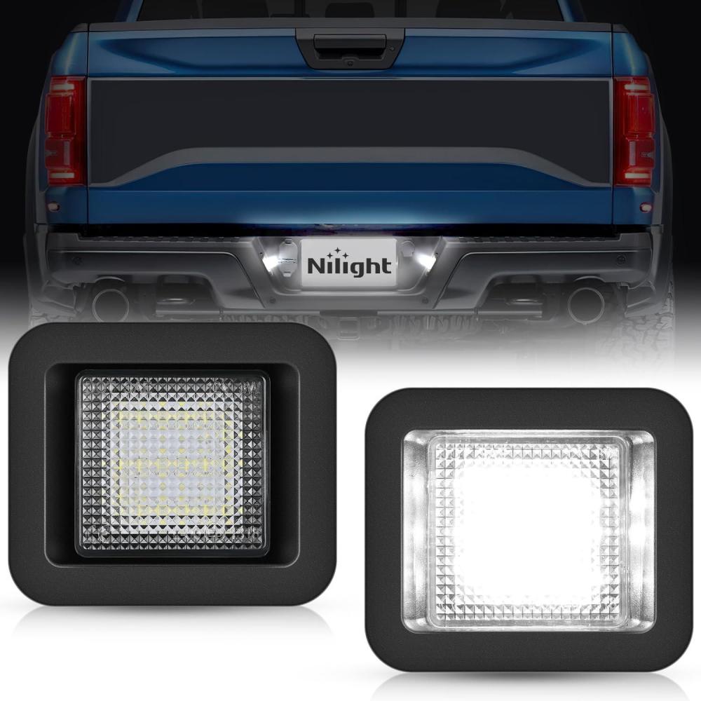 image:imageNilight License Plate Lights Compatible with 2010 2011 2012 2013 2014 Ford Mustang 2008 2009 Ford Mercury Sable 2014 2015 Ford Edge 20102018 Ford Taurus with Black housing 6000K White 2PCS PackWhite 20152020 F150