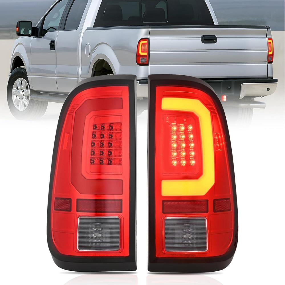 image:imageNilight Taillight Assembly Compatible with 2008 2009 2010 2011 2012 2013 2014 2015 2016 Ford F250 F350 F450 Super Duty Rear Tail Light Lamp Replacement OE Style Driver and Passenger Side Dark RedLED RedC ShapePair