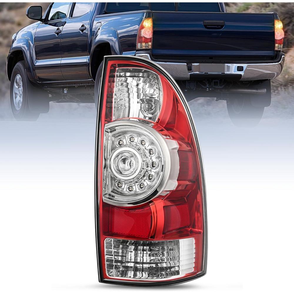 image:imageNilight Taillight Assembly Compatible with Toyota Tacoma 2005 2006 2007 2008 2009 2010 2011 2012 2013 2014 2015 Rear Tail Light Lamp Replacement Black Housing LED Lens Driver and Passenger SideRedPassenger Side