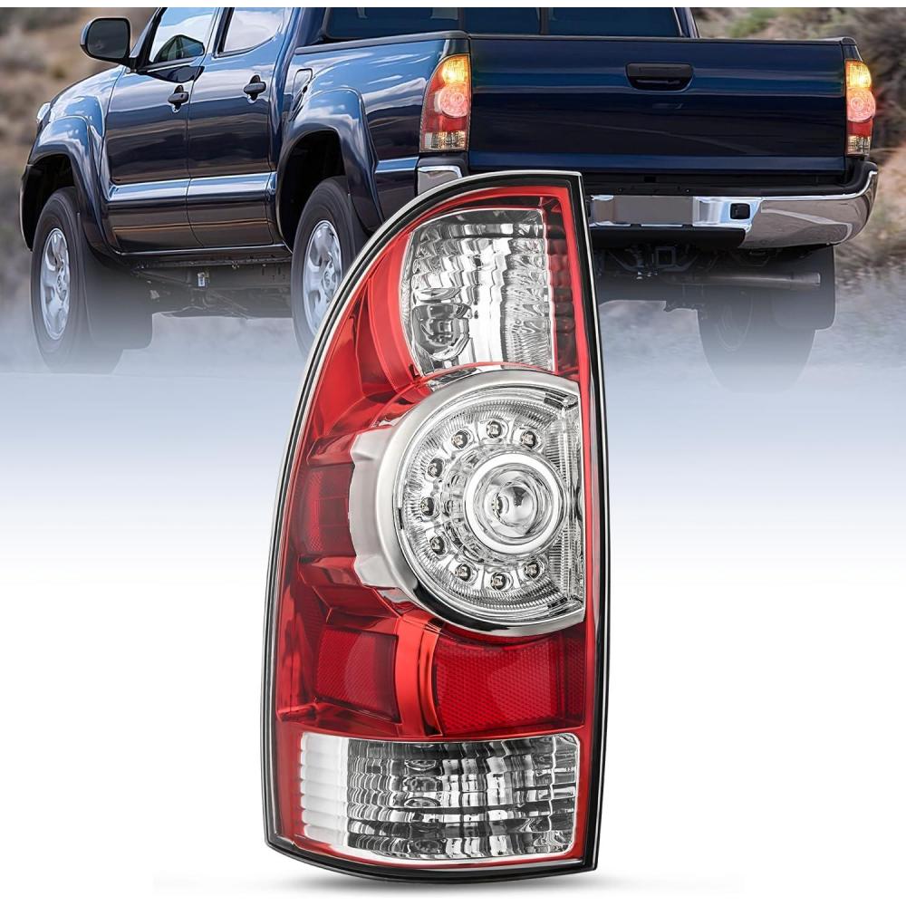 image:imageNilight Taillight Assembly Compatible with Toyota Tacoma 2005 2006 2007 2008 2009 2010 2011 2012 2013 2014 2015 Rear Tail Light Lamp Replacement Black Housing LED Lens Driver and Passenger SideRedDriver Side