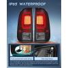 Nilight Taillight Assembly Compatible with 2008 2009 2010 2011 2012 2013 2014 2015 2016 Ford F250 F350 F450 Super Duty Rear Tail Light Lamp Replacement OE Style Driver and Passenger Side Dark Red(LED Black-Red C Shape-Pair)