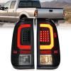 Nilight Taillight Assembly Compatible with 2008 2009 2010 2011 2012 2013 2014 2015 2016 Ford F250 F350 F450 Super Duty Rear Tail Light Lamp Replacement OE Style Driver and Passenger Side Dark Red(LED Black-Red C Shape-Pair)
