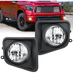 Nilight Fog Light Assembly Compatible with 2002 2003 2004 Toyota Camry 2005 2006 2007 2008 Toyota Corolla 2002 2003 2004 Toyota Camry Fog Lamps Replacement Clear Lens with 9006 12V 55W Bulbs(2014-2021 Toyota Tundra)