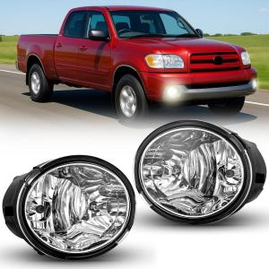 Nilight Fog Light Assembly Compatible with 2002 2003 2004 Toyota Camry 2005 2006 2007 2008 Toyota Corolla 2002 2003 2004 Toyota Camry Fog Lamps Replacement Clear Lens with 9006 12V 55W Bulbs(2001-2007 Sequoia/2000-2006 Tundra Clear)