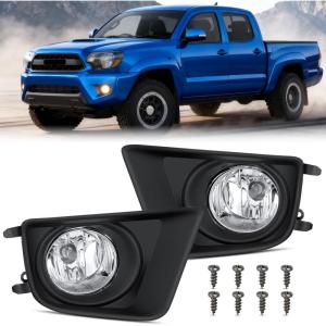 Nilight Fog Light Assembly Compatible with 2002 2003 2004 Toyota Camry 2005 2006 2007 2008 Toyota Corolla 2002 2003 2004 Toyota Camry Fog Lamps Replacement Clear Lens with 9006 12V 55W Bulbs(2012-2015 Toyota Tacoma)