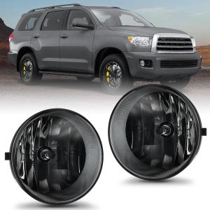Nilight Fog Light Assembly Compatible with 2002 2003 2004 Toyota Camry 2005 2006 2007 2008 Toyota Corolla 2002 2003 2004 Toyota Camry Fog Lamps Replacement Clear Lens with 9006 12V 55W Bulbs(2005-2011 Tacoma/2007-2013 Tundra Smoke)