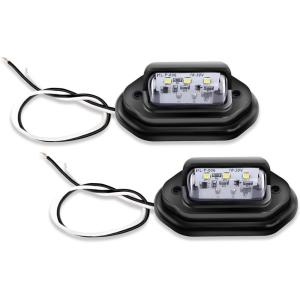 Nilight LED License Plate Light w/Bracket Mount Waterproof Courtesy Step Tag Dome Cargo Lights Chrome Housing 12V for Truck Trailer RV UTV ATV Camper Boat(License Plate Light)