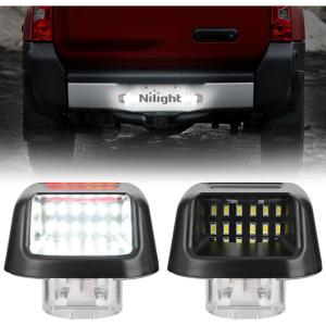Nilight License Plate Lights Compatible with 2010 2011 2012 2013 2014 Ford Mustang 2008 2009 Ford Mercury Sable 2014 2015 Ford Edge 2010-2018 Ford Taurus with Black housing 6000K White 2PCS Pack(Red 2007-2021 Frontier/2007-2015 Titan&Xterra)
