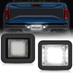 Nilight License Plate Lights Compatible with 2010 2011 2012 2013 2014 Ford Mustang 2008 2009 Ford Mercury Sable 2014 2015 Ford Edge 2010-2018 Ford Taurus with Black housing 6000K White 2PCS Pack(White 2015-2020 F150)