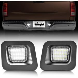 Nilight License Plate Lights Compatible with 2010 2011 2012 2013 2014 Ford Mustang 2008 2009 Ford Mercury Sable 2014 2015 Ford Edge 2010-2018 Ford Taurus with Black housing 6000K White 2PCS Pack(Clear 2003-2018 Dodge Ram)