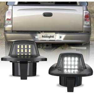 Nilight License Plate Lights Compatible with 2010 2011 2012 2013 2014 Ford Mustang 2008 2009 Ford Mercury Sable 2014 2015 Ford Edge 2010-2018 Ford Taurus with Black housing 6000K White 2PCS Pack(1997-2011 Dakota/2006-2009 Raider)