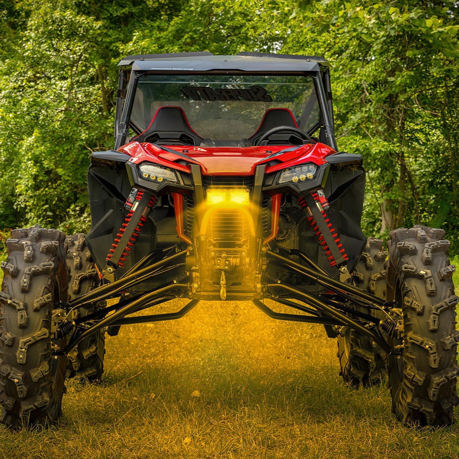 image:imageNilight 4 Inch Yellow LED Light Pods 2PCS Triple Row 60W Flood Spot Combo Offroad Driving Fog Lighting for 12V 24V Pickup Truck ATV UTV SUVYellow Side Shooter Pods Wiring