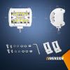 Nilight 4 Inch Yellow LED Light Pods 2PCS Triple Row 60W Flood Spot Combo Offroad Driving Fog Lighting for 12V 24V Pickup Truck ATV UTV SUV(2Pcs White Shell with White Light)