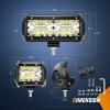 Nilight 4 Inch Yellow LED Light Pods 2PCS Triple Row 60W Flood Spot Combo Offroad Driving Fog Lighting for 12V 24V Pickup Truck ATV UTV SUV(4.3Inch Pods+ 6.5 Inch Pods White)