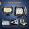 Nilight 4 Inch Yellow LED Light Pods 2PCS Triple Row 60W Flood Spot Combo Offroad Driving Fog Lighting for 12V 24V Pickup Truck ATV UTV SUV(4Pcs Led Pods+ Wiring)