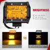 Nilight 4 Inch Yellow LED Light Pods 2PCS Triple Row 60W Flood Spot Combo Offroad Driving Fog Lighting for 12V 24V Pickup Truck ATV UTV SUV(Amber Led Pods)