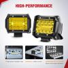 Nilight 4 Inch Yellow LED Light Pods 2PCS Triple Row 60W Flood Spot Combo Offroad Driving Fog Lighting for 12V 24V Pickup Truck ATV UTV SUV(Black housing)