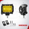 Nilight 4 Inch Yellow LED Light Pods 2PCS Triple Row 60W Flood Spot Combo Offroad Driving Fog Lighting for 12V 24V Pickup Truck ATV UTV SUV(Black housing)