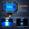 Nilight 4 Inch Yellow LED Light Pods 2PCS Triple Row 60W Flood Spot Combo Offroad Driving Fog Lighting for 12V 24V Pickup Truck ATV UTV SUV(Blue Led Pods)