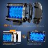 Nilight 4 Inch Yellow LED Light Pods 2PCS Triple Row 60W Flood Spot Combo Offroad Driving Fog Lighting for 12V 24V Pickup Truck ATV UTV SUV(Blue Led Pods)