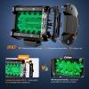 Nilight 4 Inch Yellow LED Light Pods 2PCS Triple Row 60W Flood Spot Combo Offroad Driving Fog Lighting for 12V 24V Pickup Truck ATV UTV SUV(Green Led Pods)