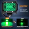 Nilight 4 Inch Yellow LED Light Pods 2PCS Triple Row 60W Flood Spot Combo Offroad Driving Fog Lighting for 12V 24V Pickup Truck ATV UTV SUV(Green Led Pods)
