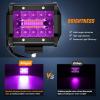 Nilight 4 Inch Yellow LED Light Pods 2PCS Triple Row 60W Flood Spot Combo Offroad Driving Fog Lighting for 12V 24V Pickup Truck ATV UTV SUV(Purple Led Pods)