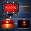 Nilight 4 Inch Yellow LED Light Pods 2PCS Triple Row 60W Flood Spot Combo Offroad Driving Fog Lighting for 12V 24V Pickup Truck ATV UTV SUV(Red Led Pods)