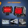 Nilight 4 Inch Yellow LED Light Pods 2PCS Triple Row 60W Flood Spot Combo Offroad Driving Fog Lighting for 12V 24V Pickup Truck ATV UTV SUV(Red Led Pods)