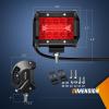 Nilight 4 Inch Yellow LED Light Pods 2PCS Triple Row 60W Flood Spot Combo Offroad Driving Fog Lighting for 12V 24V Pickup Truck ATV UTV SUV(Red Led Pods)