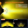 Nilight 4 Inch Yellow LED Light Pods 2PCS Triple Row 60W Flood Spot Combo Offroad Driving Fog Lighting for 12V 24V Pickup Truck ATV UTV SUV(Yellow Side Shooter Pods + Wiring)