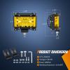 Nilight 4 Inch Yellow LED Light Pods 2PCS Triple Row 60W Flood Spot Combo Offroad Driving Fog Lighting for 12V 24V Pickup Truck ATV UTV SUV(Yellow Side Shooter Pods + Wiring)