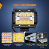 Nilight 4Inch Off-Road LED Light Bar, 2PCS 60W 3 Lighting Modes (White/Amber/White&Amber) Driving Fog Light Spot Flood Lights with 18AWG Wiring Harness for Truck Car ATV SUV Jeep Boat(Amber White 3 modes)