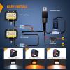 Nilight 4Inch Off-Road LED Light Bar, 2PCS 60W 3 Lighting Modes (White/Amber/White&Amber) Driving Fog Light Spot Flood Lights with 18AWG Wiring Harness for Truck Car ATV SUV Jeep Boat(Amber White 3 modes)
