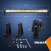 Nilight LED Light Bar 32Inch 180W Spot Flood Combo Driving Upper Windshield Roof Lighting with 12V 16AWG Wiring Harness Kit for Truck Tractor Trailer Pickup SUV 4×4 Van Camper
