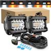 Amber&White 2PCS 6 Modes with Wiring Harness