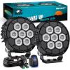 Nilight LED Pod Light 2 PCS 3.8 Inch 45 W 9 LED Square Hyper Flood Beam Offroad Driving Lights w/16 AWG Rocker Switch Wiring Harness Kit for Truck Motorbike Boat ATV UTV(4.1″ 9LED Flood Pods w/Wiring Kit)