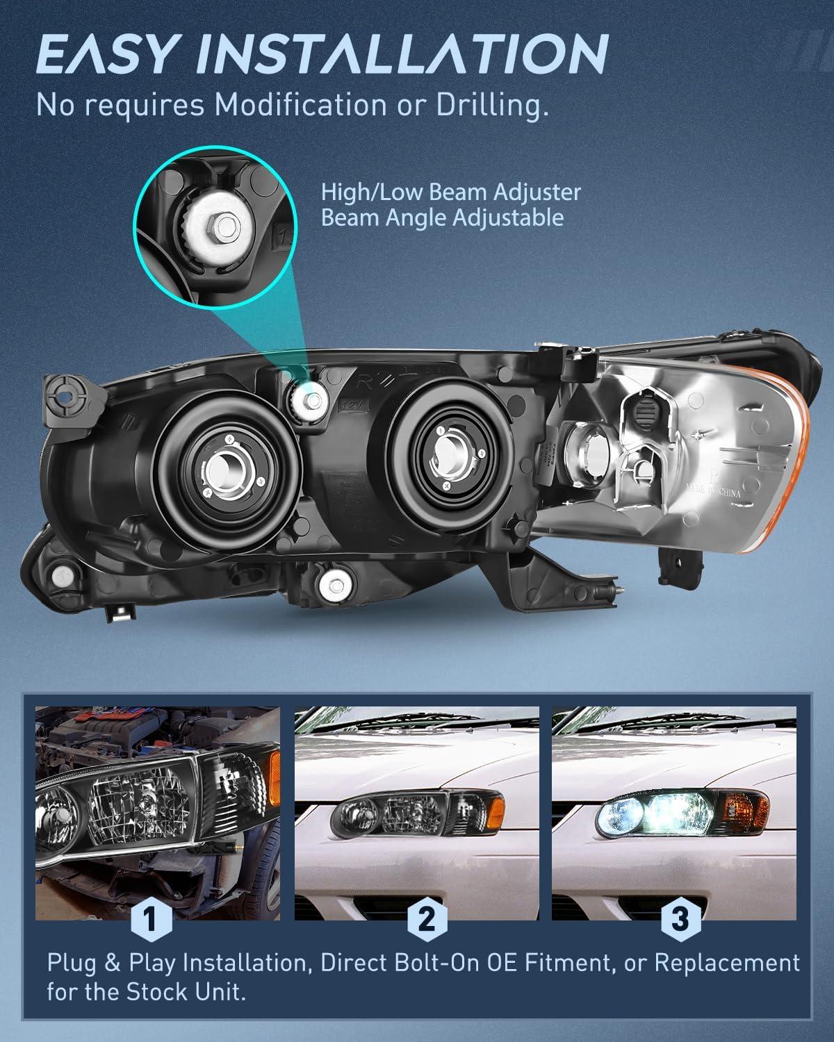 image:imageNilight Headlight Assembly Compatible with 2009 2010 Toyota Corolla XLELEBase Replacement Headlamp Chrome Housing Amber Reflector Driver and Passenger SideNot fit S or XRS TrimBlack Housing Amber Reflector