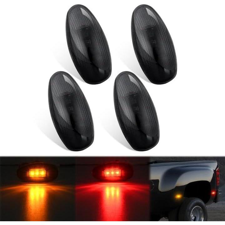 image:imageNilight 25 Inch Oval Side Marker Clearance Light 2 LED 8 Pack White Lens Amber Light 80LM High Lumen Waterproof Surface Mount 12V Direct Wire for Truck Trailer Boat RV SemiSmoked AmberRed SilveradoSierra 20012014
