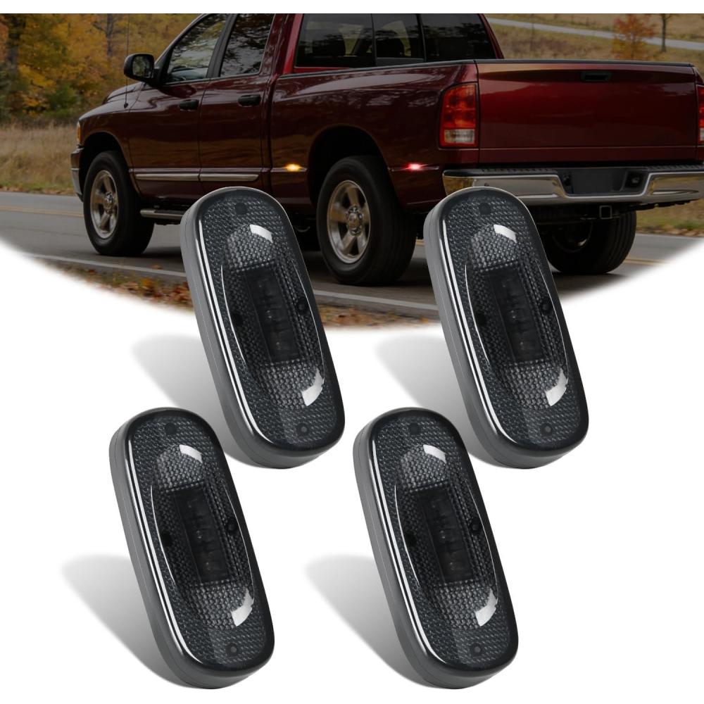 image:imageNilight 25 Inch Oval Side Marker Clearance Light 2 LED 8 Pack White Lens Amber Light 80LM High Lumen Waterproof Surface Mount 12V Direct Wire for Truck Trailer Boat RV SemiSmoked AmberRed Ram 1500 2500 3500 20032009