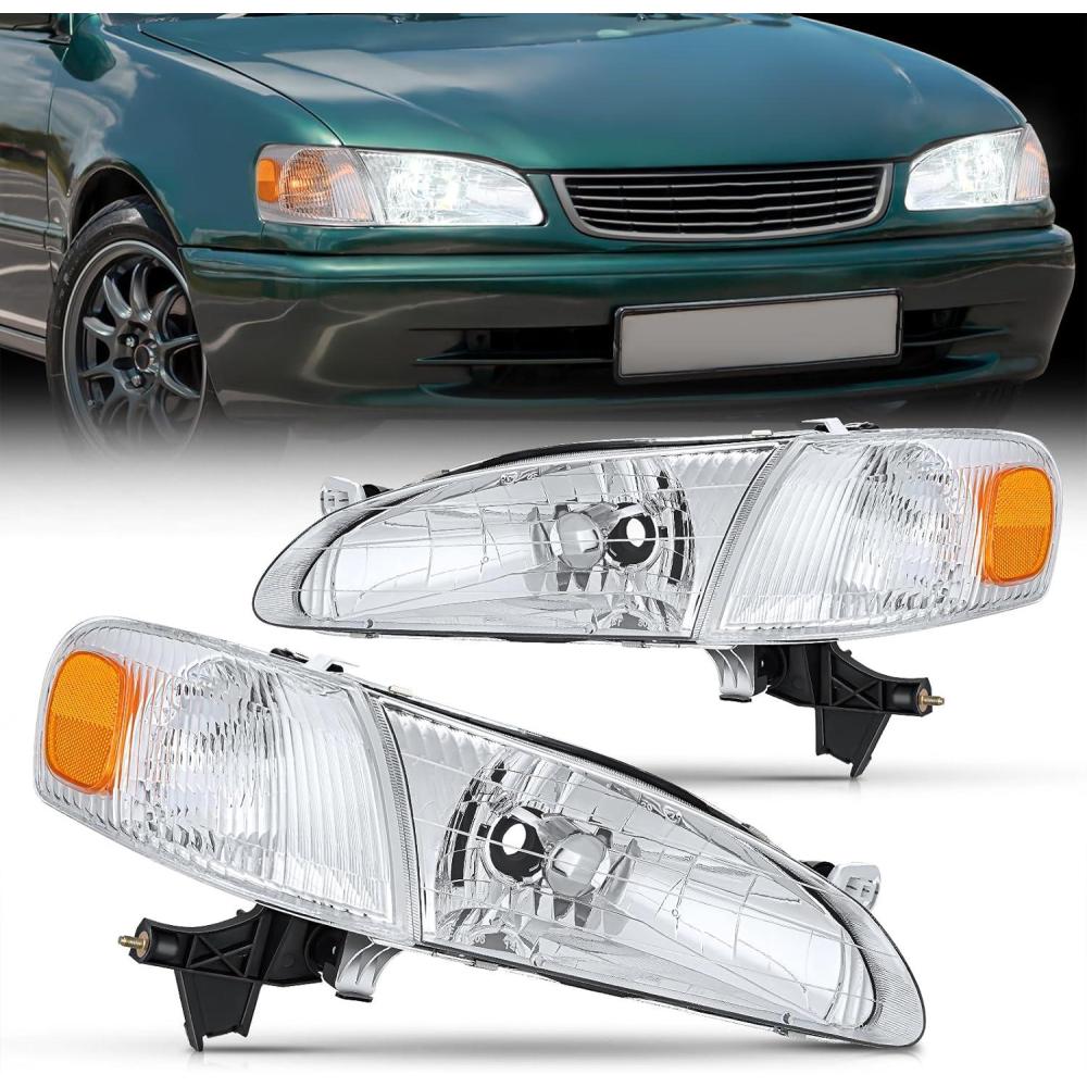 image:imageNilight Headlight Assembly Compatible with 2009 2010 Toyota Corolla XLELEBase Replacement Headlamp Chrome Housing Amber Reflector Driver and Passenger SideNot fit S or XRS TrimChrome Housing Amber Reflector