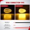 Nilight 2.5 Inch Oval Side Marker Clearance Light 2 LED 8 Pack White Lens Amber Light 80LM High Lumen Waterproof Surface Mount 12V Direct Wire for Truck Trailer Boat RV Semi(Clear Amber-Universal 6inch Teardrop)