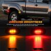 Nilight 2.5 Inch Oval Side Marker Clearance Light 2 LED 8 Pack White Lens Amber Light 80LM High Lumen Waterproof Surface Mount 12V Direct Wire for Truck Trailer Boat RV Semi(Smoked Amber/Red -Silverado/Sierra 2001-2014)