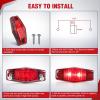 Nilight 2.5 Inch Oval Side Marker Clearance Light 2 LED 8 Pack White Lens Amber Light 80LM High Lumen Waterproof Surface Mount 12V Direct Wire for Truck Trailer Boat RV Semi(Red-Universal 2.5inch Oval)