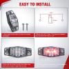 Nilight 2.5 Inch Oval Side Marker Clearance Light 2 LED 8 Pack White Lens Amber Light 80LM High Lumen Waterproof Surface Mount 12V Direct Wire for Truck Trailer Boat RV Semi(Clear Amber/Red-Universal 2.5inch Oval)
