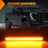 Nilight 2.5 Inch Oval Side Marker Clearance Light 2 LED 8 Pack White Lens Amber Light 80LM High Lumen Waterproof Surface Mount 12V Direct Wire for Truck Trailer Boat RV Semi(Smoked Amber -Sierra 2500HD 3500HD 2020-2024)